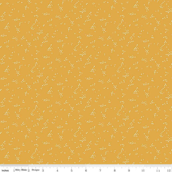 With a Flourish Hearts C12736 Mustard - Riley Blake Designs - Tiny Hearts - Quilting Cotton Fabric