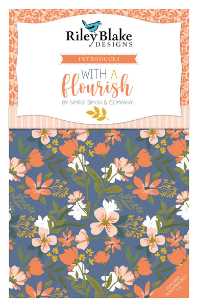 With a Flourish Layer Cake 10" Stacker Bundle - Riley Blake Designs - 42 piece Precut Pre cut - Floral - Quilting Cotton Fabric