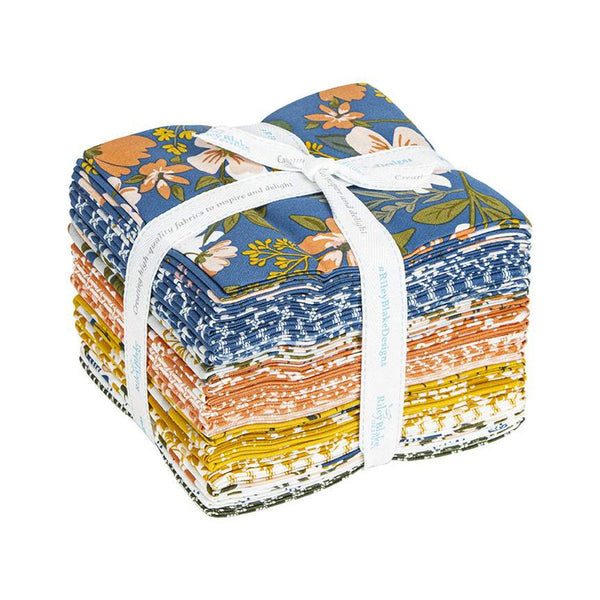 SALE With a Flourish Fat Quarter Bundle 21 pieces - Riley Blake Designs - Pre cut Precut - Floral - Quilting Cotton Fabric