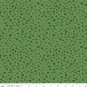 SALE Leafy Keen Spots C12644 Clover - Riley Blake Designs - Leopard Spots Animal Print - Quilting Cotton Fabric