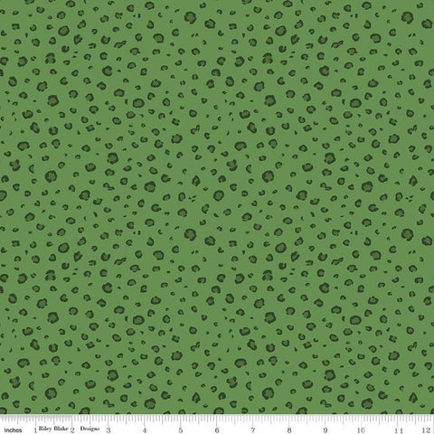 Leafy Keen Spots C12644 Clover - Riley Blake Designs - Leopard Spots Animal Print - Quilting Cotton Fabric
