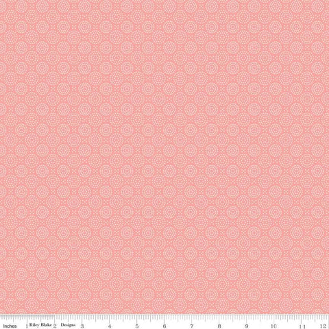 SALE At First Sight Circles C12687 Coral - Riley Blake Designs - Geometric - Quilting Cotton Fabric