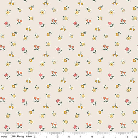 SALE Forgotten Memories Blossom C12752 Off White - Riley Blake Designs - Floral Flowers - Quilting Cotton Fabric