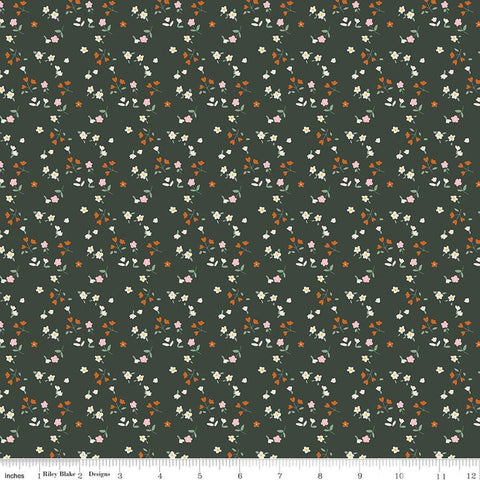 Forgotten Memories Ditsy C12756 Deep Hunter - Riley Blake Designs - Floral Flowers - Quilting Cotton Fabric