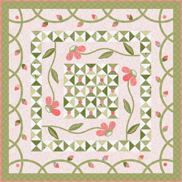 Jillily Studio A Walk in the Park Quilt PATTERN P112 - Riley Blake - INSTRUCTIONS Only - Pieced Hourglasses Appliqued Vines Flowers