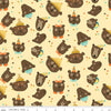 SALE Bumble & Bear Heads C12671 Sunshine - Riley Blake Designs - Children's Bears - Quilting Cotton Fabric