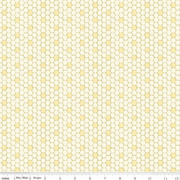 Bumble & Bear Honeycomb C12674 Cream - Riley Blake Designs - Hexagons Hexies - Quilting Cotton Fabric