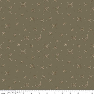 21" End of Bolt Piece - SALE Forest Friends Sky Gazing C12694 Moody Riley Blake Designs Asterisk Stars Moons Circles Quilting Cotton Fabric