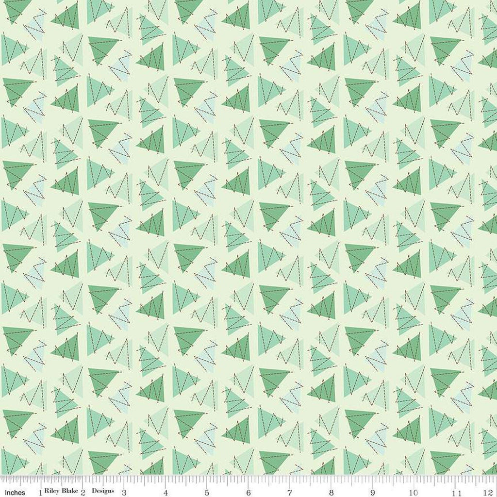 CLEARANCE Bumble and Bear Trianges C12677 Green - Riley Blake Designs - Geometric - Quilting Cotton Fabric