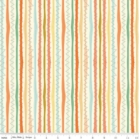 SALE Bumble and Bear Stripe C12678 Cream - Riley Blake Designs - Stripes Striped Zig Zag - Quilting Cotton Fabric