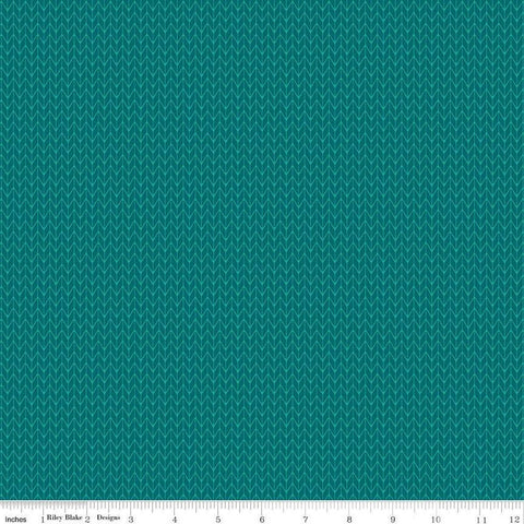 Forest Friends Knitted C12696 Teal - Riley Blake Designs - Geometric - Quilting Cotton Fabric
