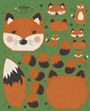 SALE Forest Friends Child Sleeping Bag Panel PD12697 Woodland - Riley Blake Designs - DIGITALLY PRINTED Fox - Quilting Cotton Fabric
