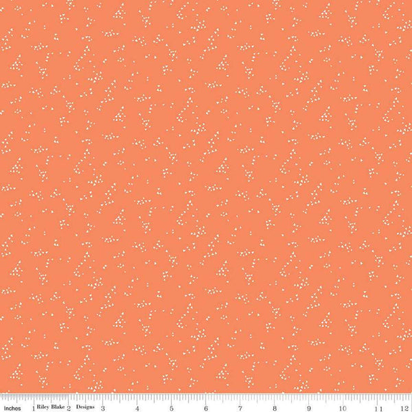 With a Flourish Hearts C12736 Salmon - Riley Blake Designs - Tiny Hearts - Quilting Cotton Fabric