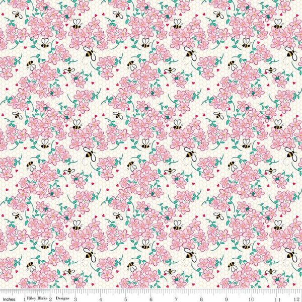 31" end of bolt - SALE Mint for You Floral SC12761 White SPARKLE - Riley Blake - Valentine's Hearts Gold SPARKLE - Quilting Cotton Fabric