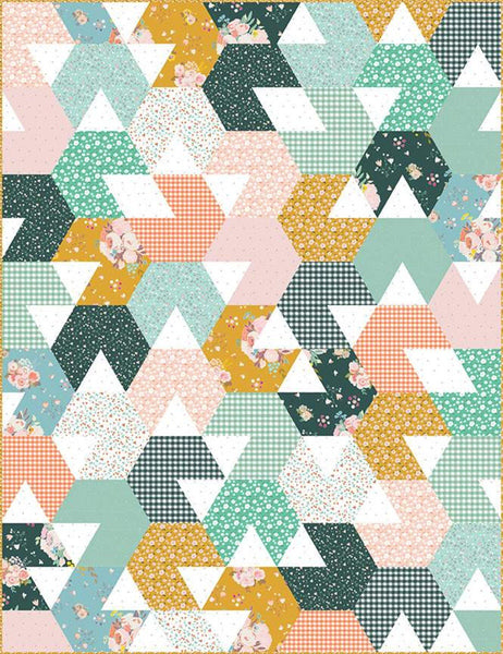 SALE Hex is Gone Quilt PATTERN P163 by Taren Studios - Riley Blake Designs - INSTRUCTIONS Only - Piecing