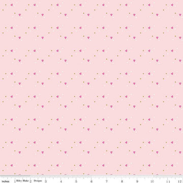 SALE Mint for You Sprinkle Hearts SC12764 Blush SPARKLE - Riley Blake Designs - Valentine's Antique Gold SPARKLE - Quilting Cotton Fabric