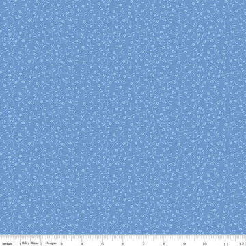SALE Floret Cornflower - Riley Blake Designs - Flowers Floral Tone-on-Tone - Quilting Cotton Fabric