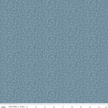 Floret Cadet - Riley Blake Designs - Flowers Floral Tone-on-Tone - Quilting Cotton Fabric