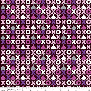 DEAL Celebrate with Hershey Valentine's Day Hugs & Kisses SC12802 Dark Chocolate SPARKLE - Riley Blake - Silver SPARKLE - Quilting Cotton