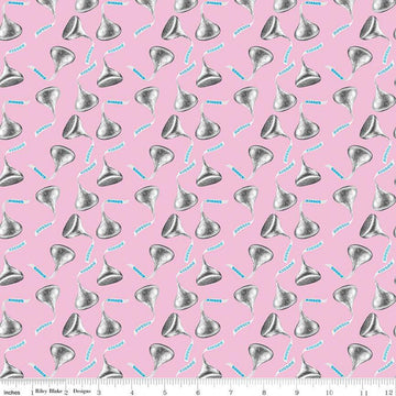 DEAL Celebrate with Hershey Valentine's Day Kisses Toss C12803 Pink - Riley Blake Designs - Hershey's Chocolate - Quilting Cotton Fabric