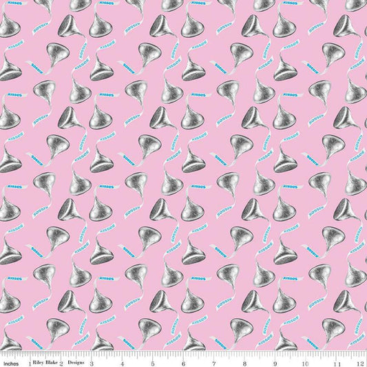 DEAL Celebrate with Hershey Valentine's Day Kisses Toss C12803 Pink - Riley Blake Designs - Hershey's Chocolate - Quilting Cotton Fabric