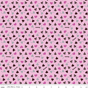 Celebrate with Hershey Valentine's Day Kisses & Hearts SC12805 Pink SPARKLE - Riley Blake Designs - Silver SPARKLE - Quilting Cotton