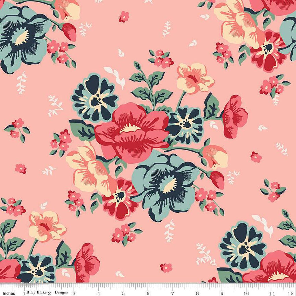 SALE Ciao Bella Main C12770 Blush by Riley Blake Designs - Floral Flowers - Quilting Cotton Fabric