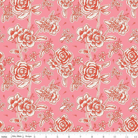 SALE Ciao Bella Floral C12771 Peony - Riley Blake Designs - Flowers - Quilting Cotton Fabric