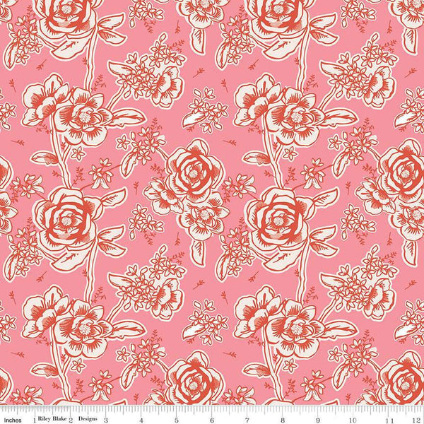 SALE Ciao Bella Floral C12771 Peony by Riley Blake Designs - Flowers - Quilting Cotton Fabric