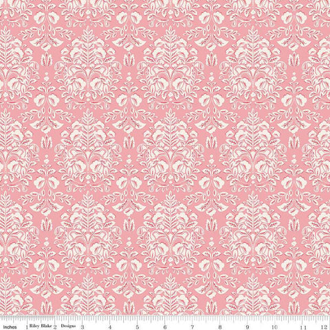 CLEARANCE Ciao Bella Damask C12772 Peony by Riley Blake Designs - Leaf Leaves - Quilting Cotton Fabric