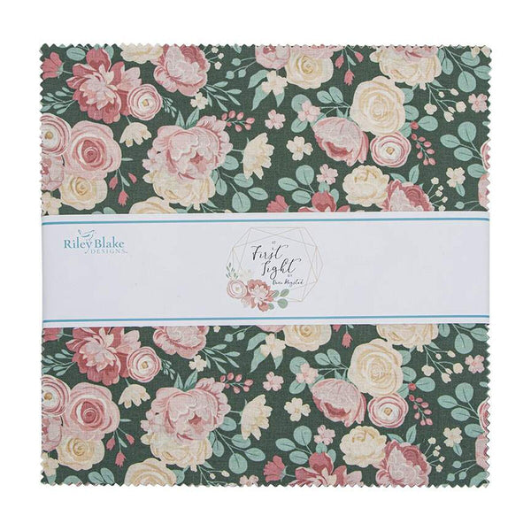 At First Sight Layer Cake 10" Stacker Bundle - Riley Blake Designs - 42 piece Precut Pre cut - Floral - Quilting Cotton Fabric