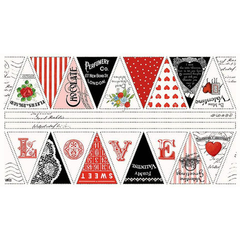 Be Mine Valentine Bunting Panel P12793 - by Riley Blake Designs - Valentine's Day Valentines Valentine  - Quilting Cotton Fabric