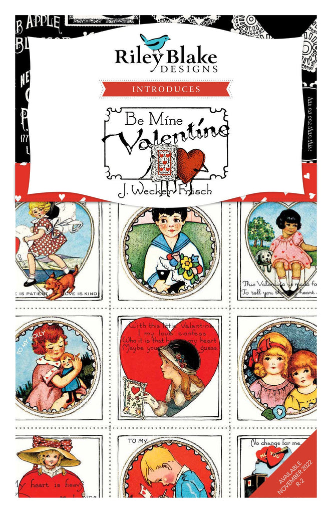 J Wecker Frisch Be Mine Valentine Rolie Polie 40 2.5-inch Strips Jelly Roll Riley Blake RP-12780-40