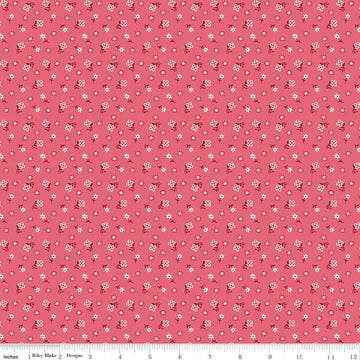SALE Calico Meadow Tea Rose Pink Floral Fabric C12843 - Lori Holt Riley Blake Quilting Cotton Fabric