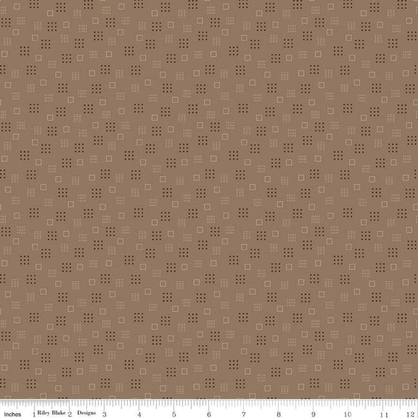 SALE Calico Squares C12849 Chestnut - Riley Blake Designs - Lori Holt - Geometric - Quilting Cotton Fabric