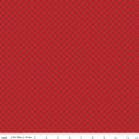 SALE Calico Shirting C12850 Schoolhouse Red - Riley Blake Designs - Lori Holt - Quilting Cotton Fabric