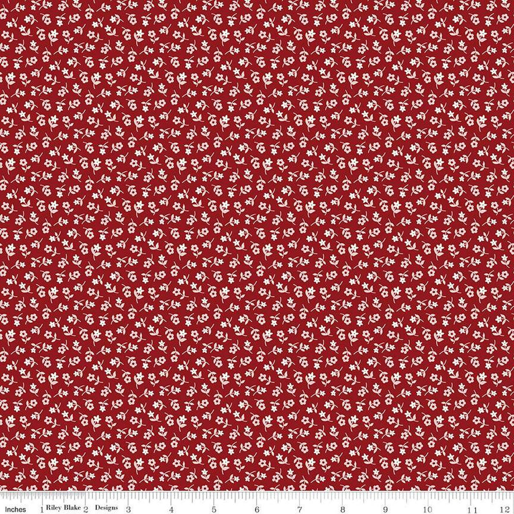 SALE Calico Ditzy C12851 Beet Red - Riley Blake Designs - Lori Holt - Floral Flowers - Quilting Cotton Fabric