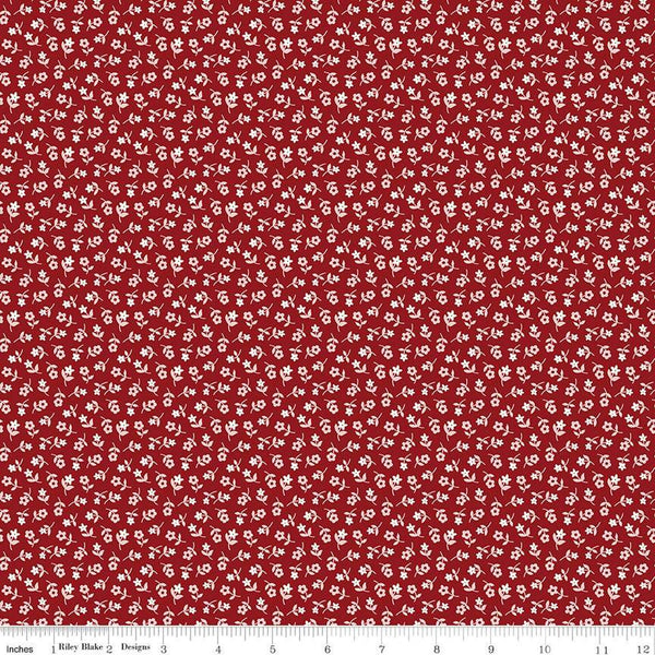 CLEARANCE Calico Ditzy C12851 Beet Red - Riley Blake Designs - Lori Holt - Floral Flowers - Quilting Cotton Fabric