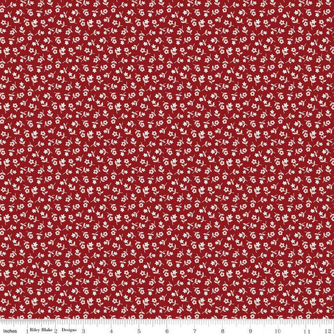 SALE Calico Ditzy C12851 Beet Red - Riley Blake Designs - Lori Holt - Floral Flowers - Quilting Cotton Fabric