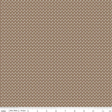 SALE Calico Daisy C12852 Chestnut - Riley Blake Designs - Lori Holt - Floral Plus-Shaped Flowers - Quilting Cotton Fabric