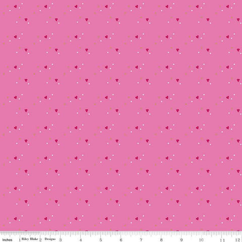 CLEARANCE Mint for You Sprinkle Hearts SC12764 Super Pink SPARKLE - Riley Blake - Valentine's Antique Gold SPARKLE - Quilting Cotton Fabric