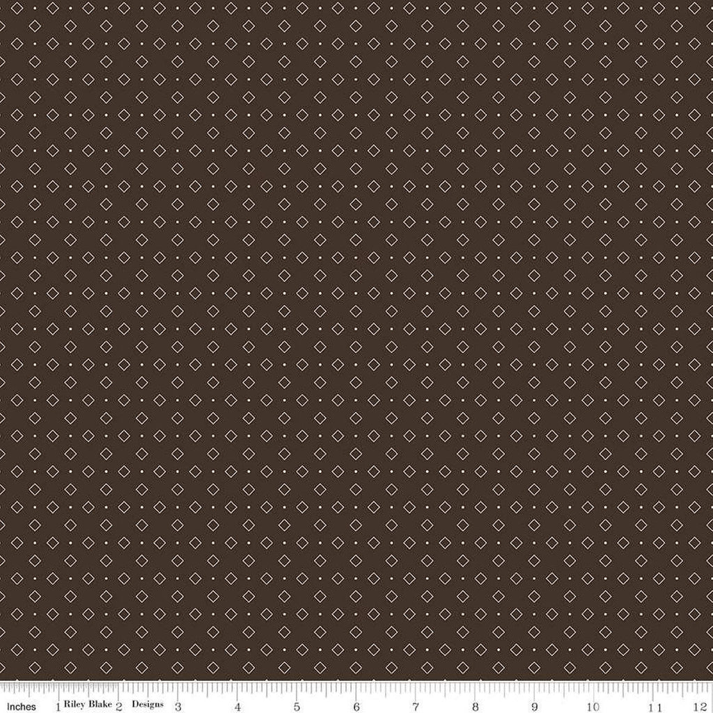 SALE Calico Diamonds C12856 Raisin - Riley Blake Designs - Lori Holt - Geometric Squares Dots - Quilting Cotton Fabric