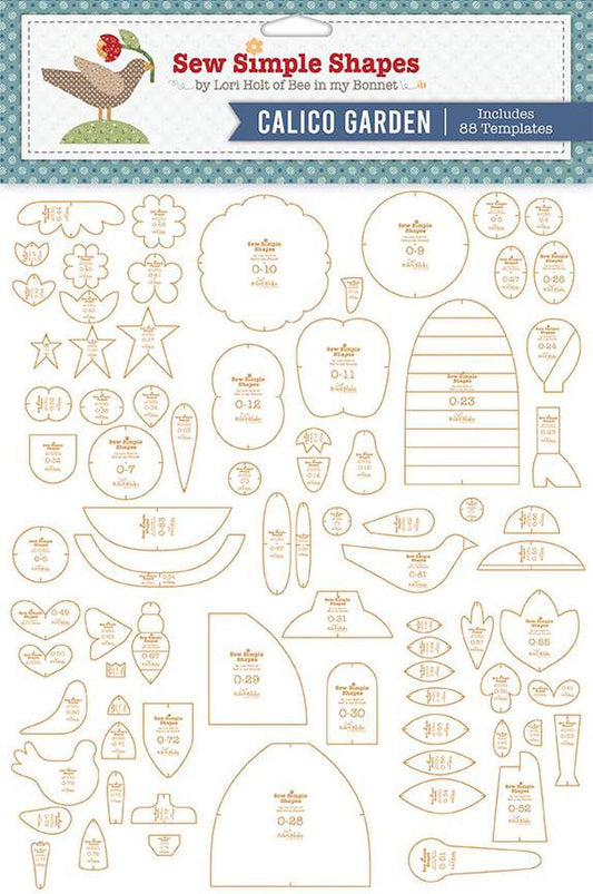 DEAL Lori Holt Calico Garden Sew Simple Shapes STT-28240 - Riley Blake Designs - 88 Plastic Applique Templates