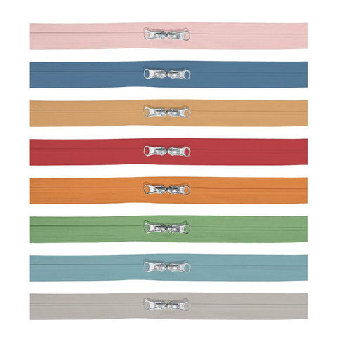 SALE Lori Holt Happy Zippers 2 ST-28239 - Riley Blake Designs - Package of 8 Assorted Colors