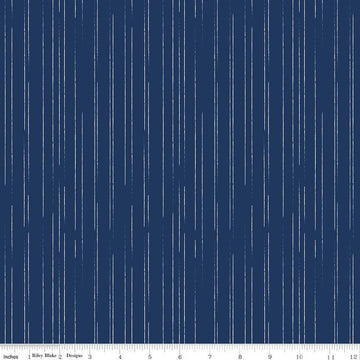 35" End of Bolt - South Hill Stripes C12665 Navy - Riley Blake Designs - Stripe Lines - Quilting Cotton Fabric