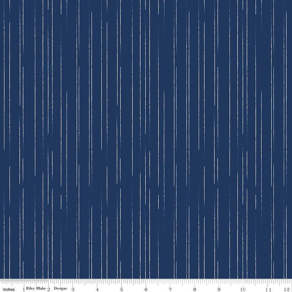 South Hill Stripes C12665 Navy - Riley Blake Designs - Stripe Lines - Quilting Cotton Fabric