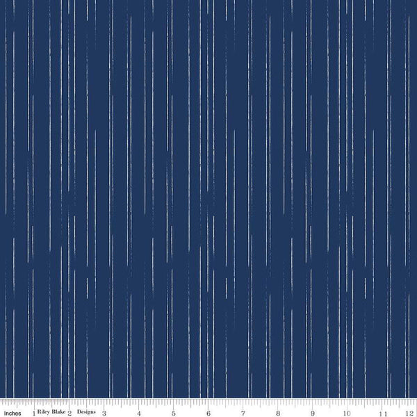 SALE South Hill Stripes C12665 Navy - Riley Blake Designs - Stripe Lines - Quilting Cotton Fabric