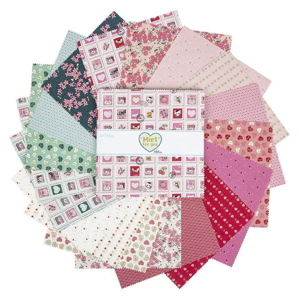 SALE Mint for You Layer Cake 10" Stacker Bundle - Riley Blake Designs - 42 piece Precut Pre cut - Valentine's Day - Quilting Cotton Fabric