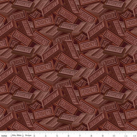 Celebrate with Hershey Valentine's Day Candy Bar Toss C12801 Chocolate - Riley Blake Designs - Hershey's Bars - Quilting Cotton Fabric