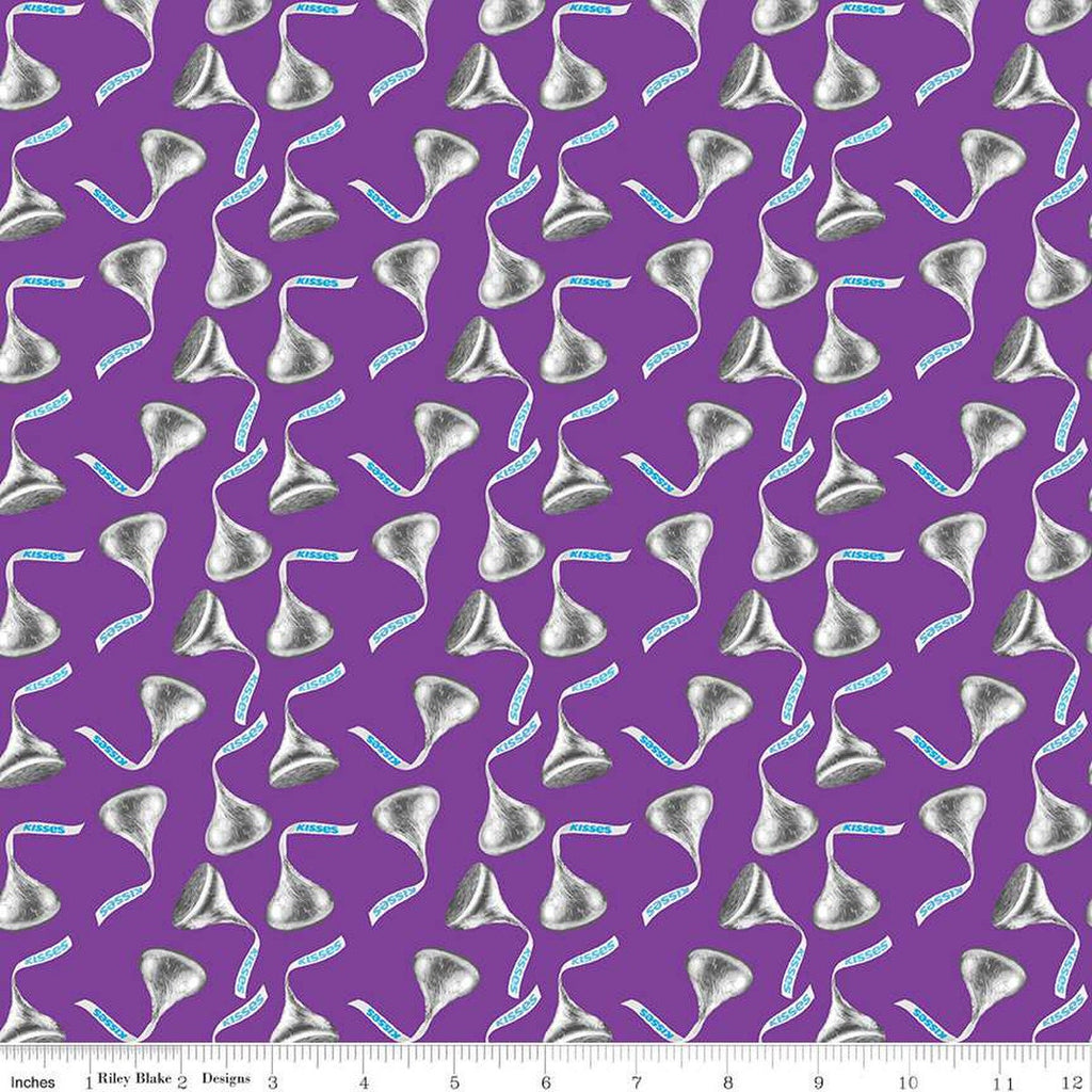 Celebrate with Hershey Valentine's Day Kisses Toss C12803 Purple - Riley Blake Designs - Hershey's Chocolate - Quilting Cotton Fabric